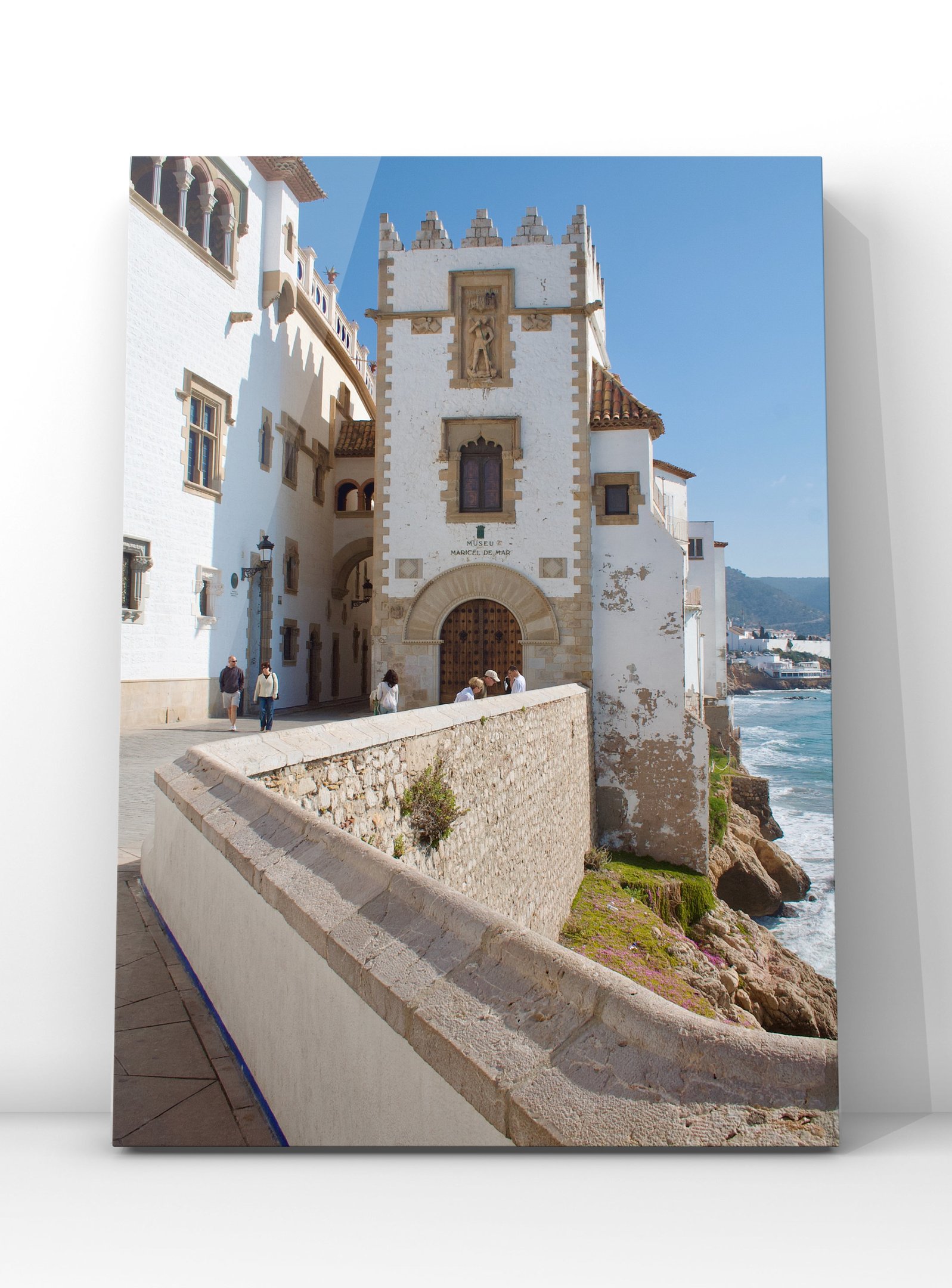 Vintage Travel Poster: Sitges, Spain - Seaside View of Maricel Palace