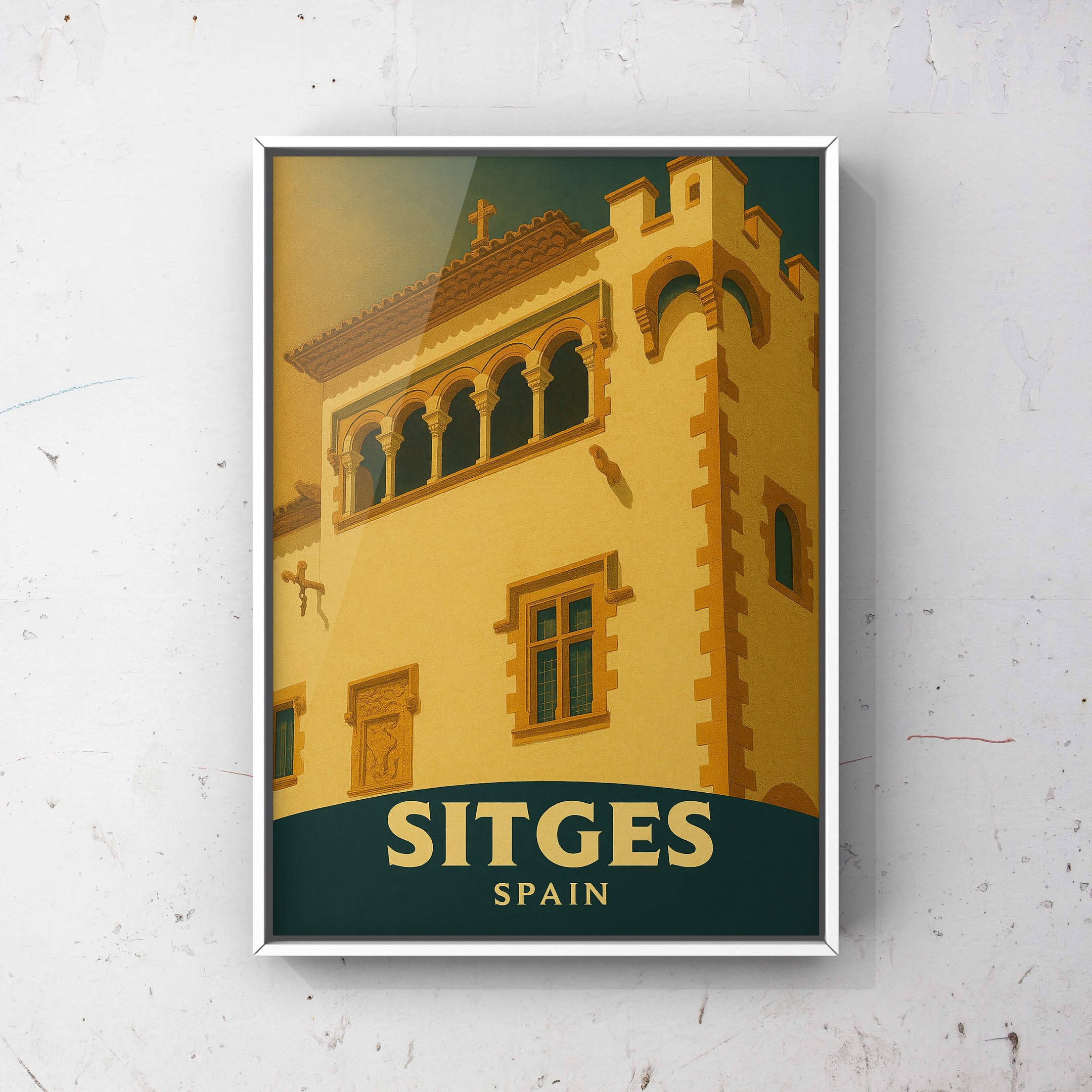 Vintage Sitges Poster: A Timeless Tribute to Spain's Coastal Gem
