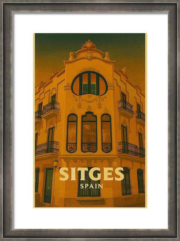 Casa de Manuel Planas Art Print Vintage Poster of Sitges, Spain Architectural Elegance in Sitges