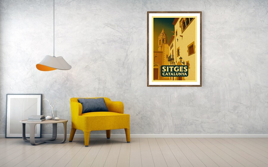 History on the Coast: The Palau de Maricel and Sala Vaixells Vintage Poster