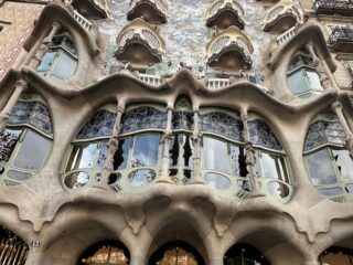 Casa Batllo Rooftop Barcelona Vintage Travel Poster Framed Print