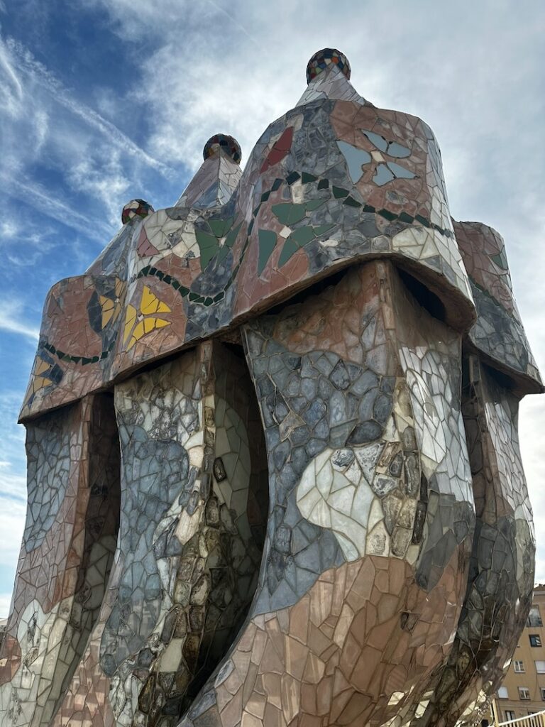 Casa Batllo Rooftop Barcelona Vintage Travel Poster Framed Print