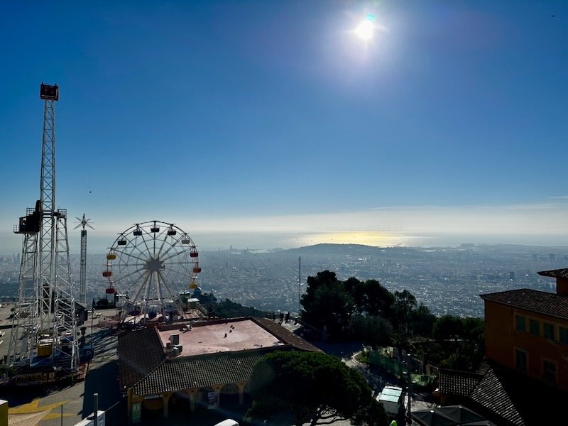 Panoramic view of Barcelona and the Mediterranean Sea