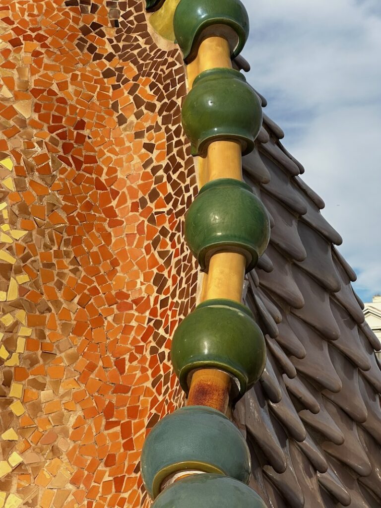 Casa Batllo Rooftop Barcelona Vintage Travel Poster Framed Print